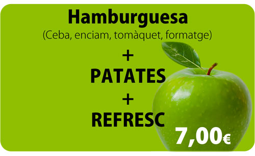 Hamburguesa amb patates i refresc per 7,00€