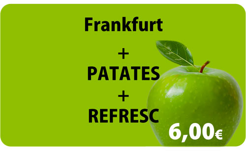 Frankurt + Patatas + Refresco por 6,00€